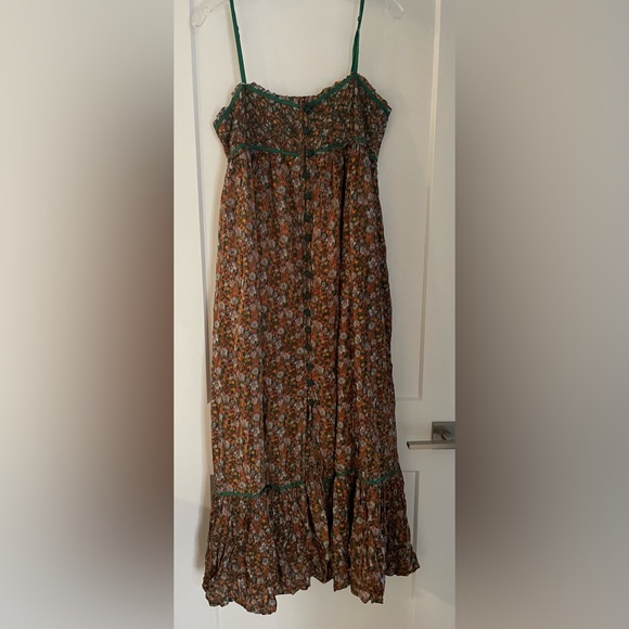 NWT FREE PEOPLE Molly Joe Floral Sundress In Forest Combo , Sz M - Picture 3 of 16